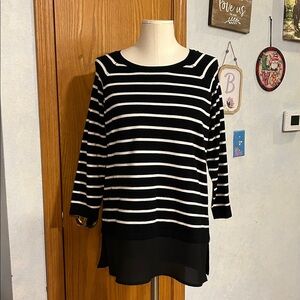 Apt 9 Black Striped Sweater - Women’s Size Medium